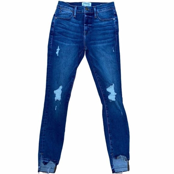 FRAME denim Le High Skinny size 25 distressed - Picture 1 of 4